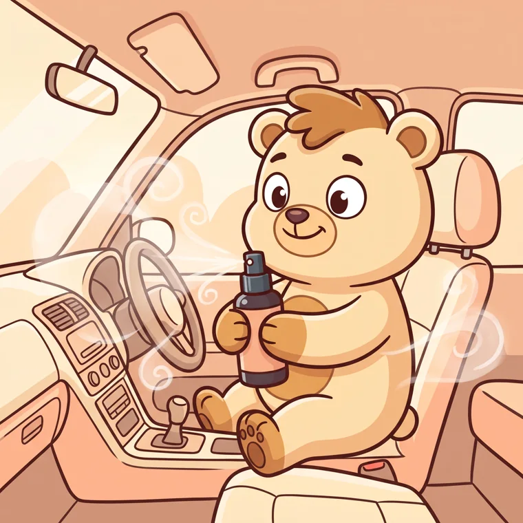 Yumo spruzza Caramel sui tappetini dell'auto